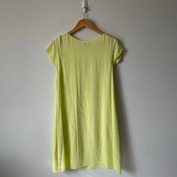 ARITZIA Wilfred Free Neon Yellow Short Cap Sleeve Shift Dress Sz M - Picture 6 of 14